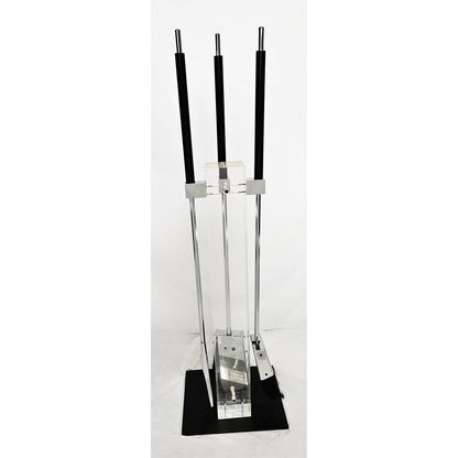 Albrizzi Fireplace Tools MCM Albrizzi Italy Lucite Chrome Fireplace Tools