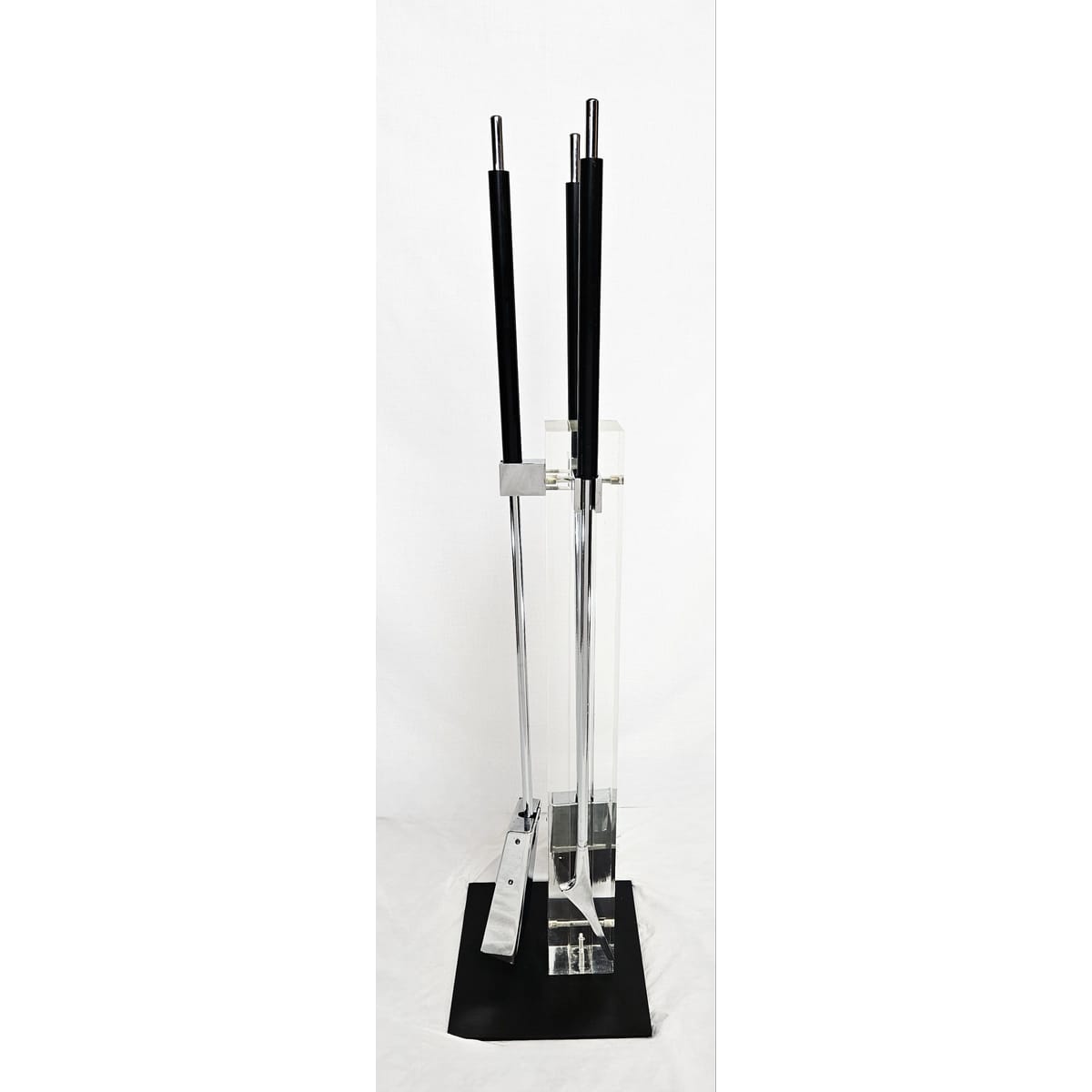 Albrizzi Fireplace Tools MCM Albrizzi Italy Lucite Chrome Fireplace Tools