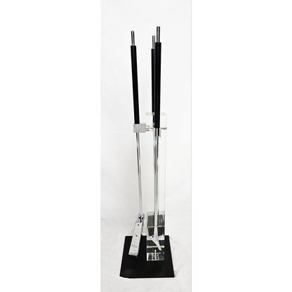 Albrizzi Fireplace Tools MCM Albrizzi Italy Lucite Chrome Fireplace Tools
