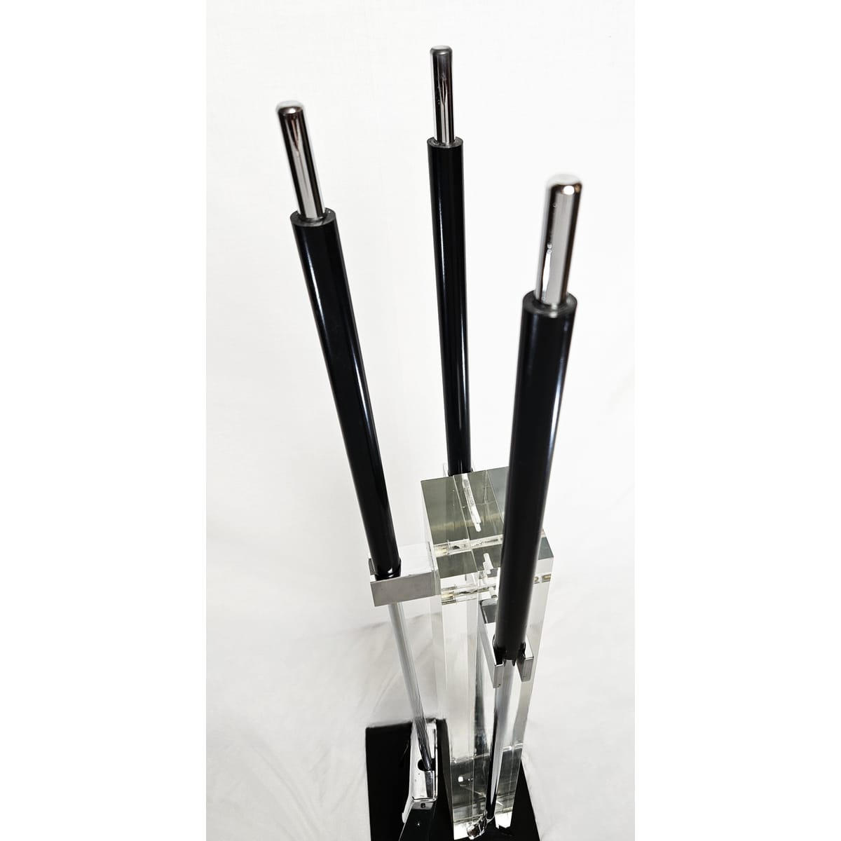 Albrizzi Fireplace Tools MCM Albrizzi Italy Lucite Chrome Fireplace Tools