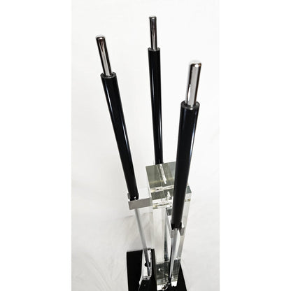 Albrizzi Fireplace Tools MCM Albrizzi Italy Lucite Chrome Fireplace Tools