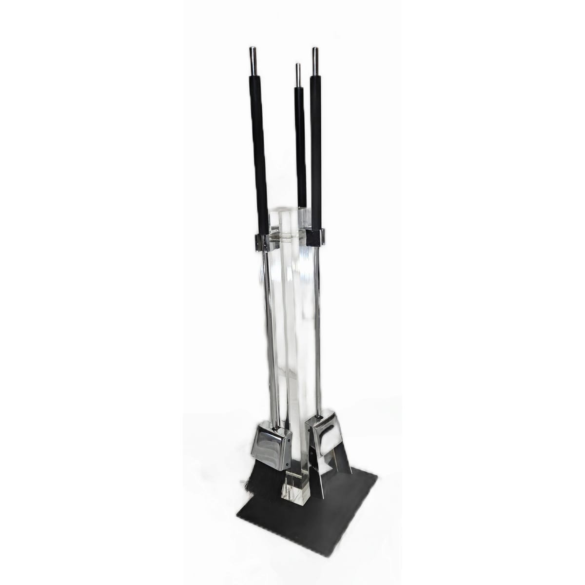 Albrizzi Fireplace Tools MCM Albrizzi Italy Lucite Chrome Fireplace Tools