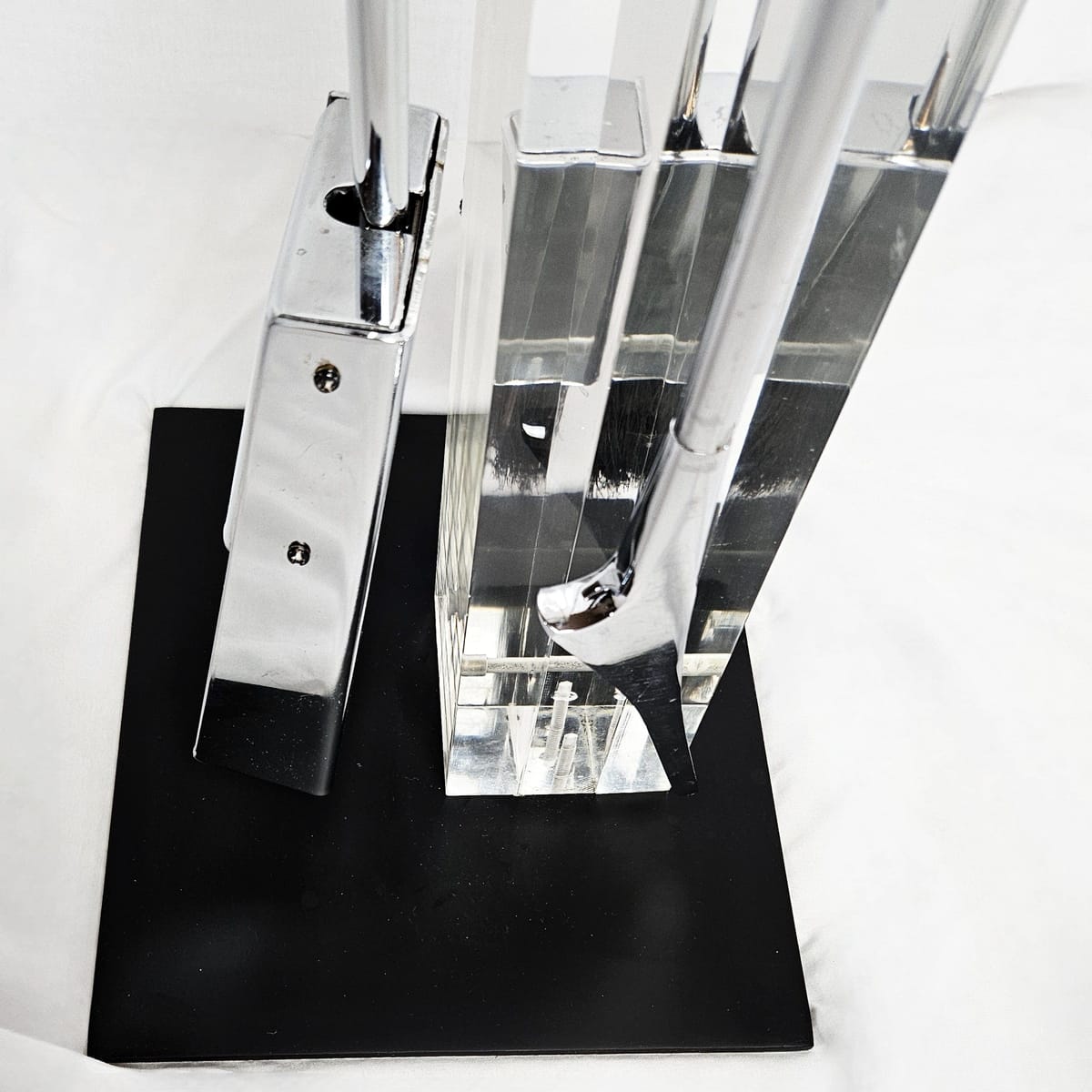 Albrizzi Fireplace Tools MCM Albrizzi Italy Lucite Chrome Fireplace Tools