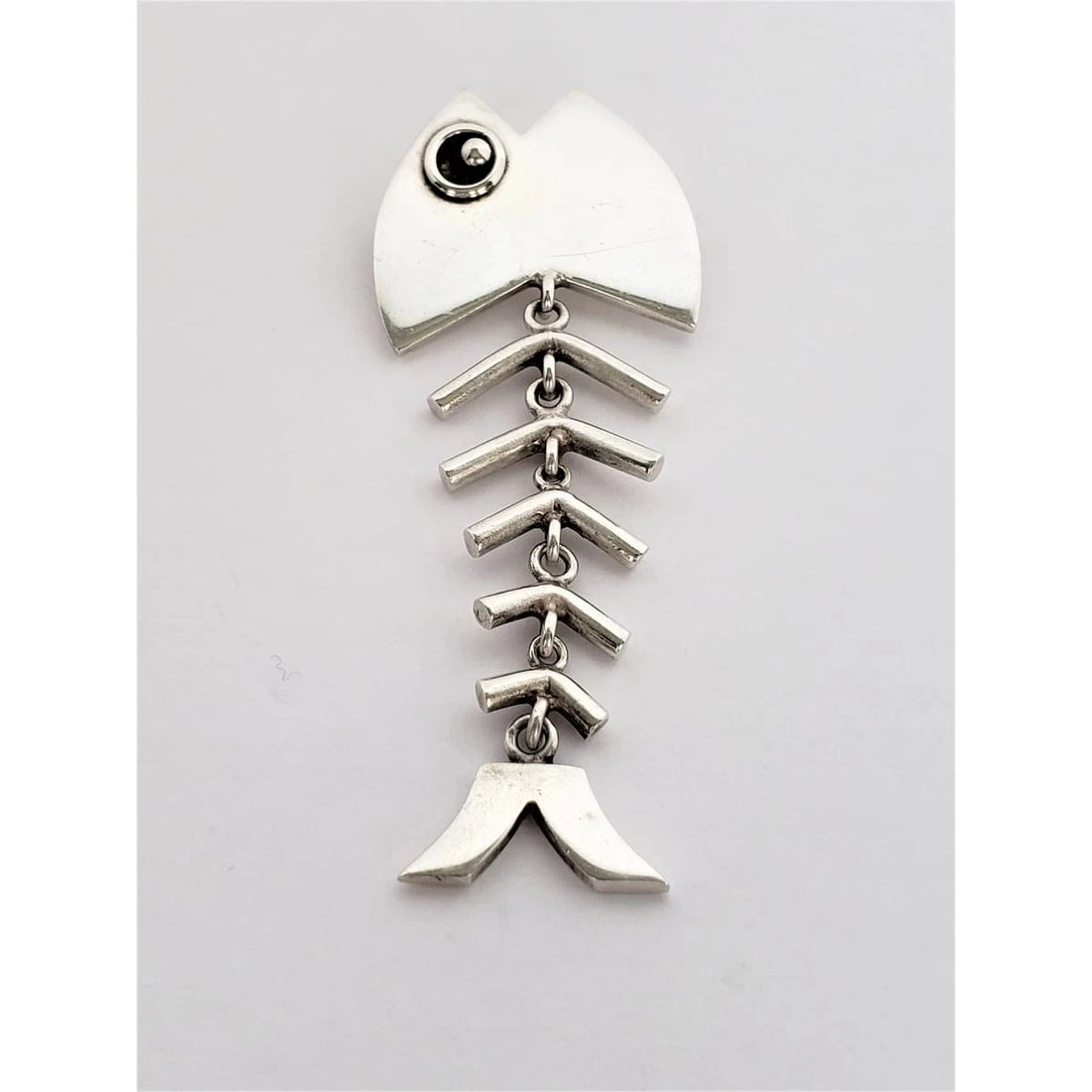 Allan Adler Jewelry RARE Allan Adler Sterling Modernist Fish Bones Articulating Brooch Circa 1950&