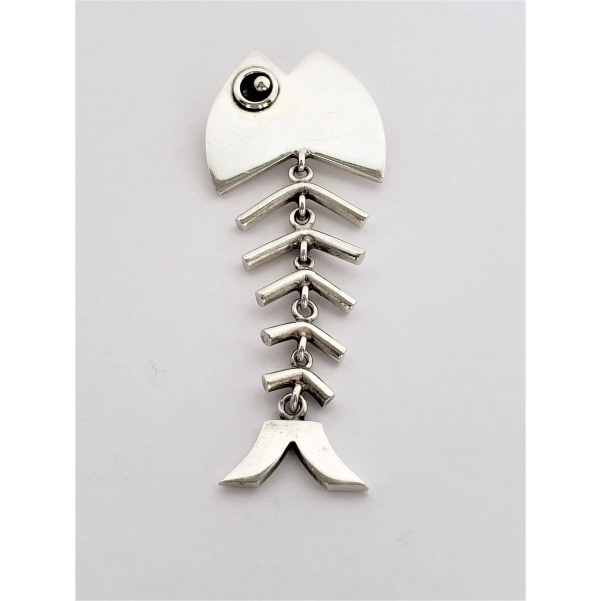 Allan Adler Jewelry RARE Allan Adler Sterling Modernist Fish Bones Articulating Brooch Circa 1950&