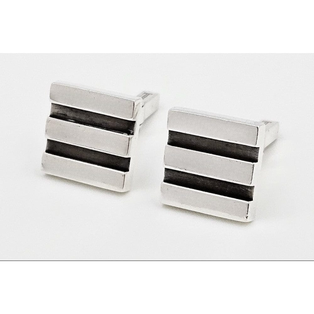 Allan Adler Jewelry Rare Iconic Designer Allan Adler Sterling Silver Modernist Cufflinks C. 1960&