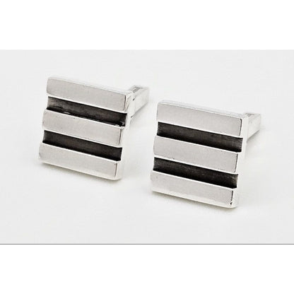 Allan Adler Jewelry Rare Iconic Designer Allan Adler Sterling Silver Modernist Cufflinks C. 1960&