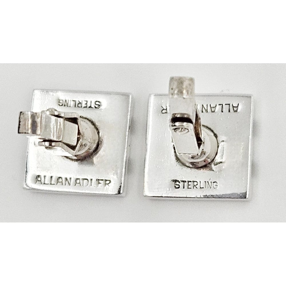 Allan Adler Jewelry Rare Iconic Designer Allan Adler Sterling Silver Modernist Cufflinks C. 1960&