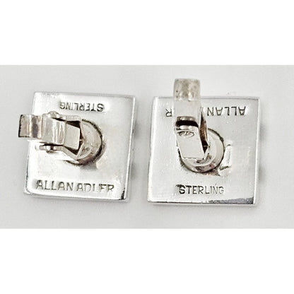 Allan Adler Jewelry Rare Iconic Designer Allan Adler Sterling Silver Modernist Cufflinks C. 1960&