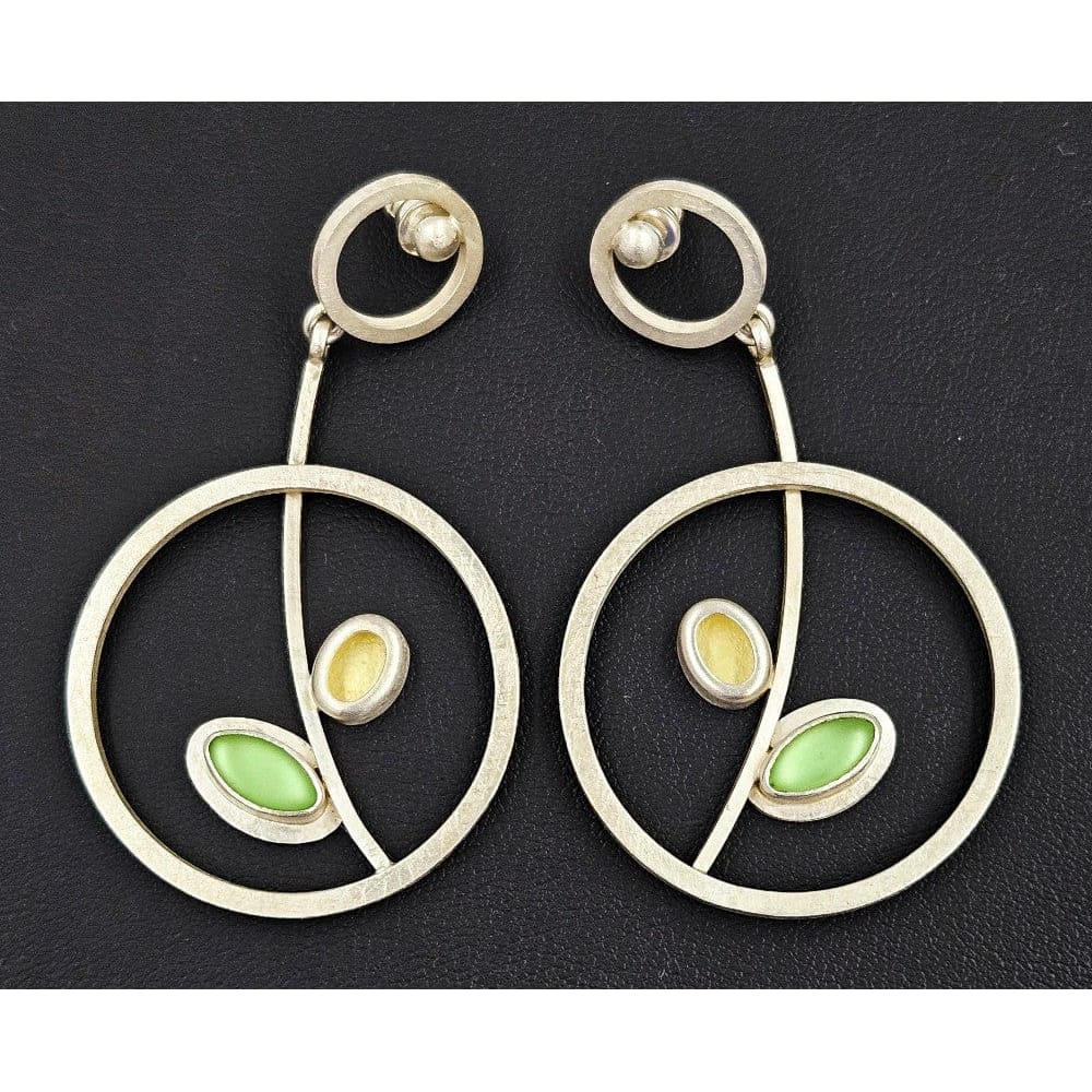 Amy Faust Jewelry Artisan Amy Faust Sterling Modernist XL Drop Dangle Earrings