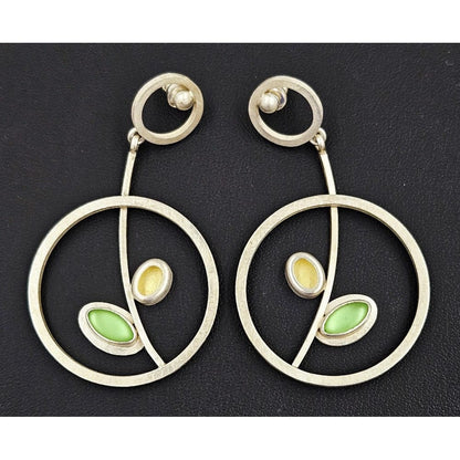 Amy Faust Jewelry Artisan Amy Faust Sterling Modernist XL Drop Dangle Earrings