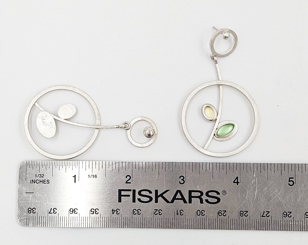 Amy Faust Jewelry Artisan Amy Faust Sterling Modernist XL Drop Dangle Earrings