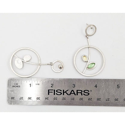 Amy Faust Jewelry Artisan Amy Faust Sterling Modernist XL Drop Dangle Earrings