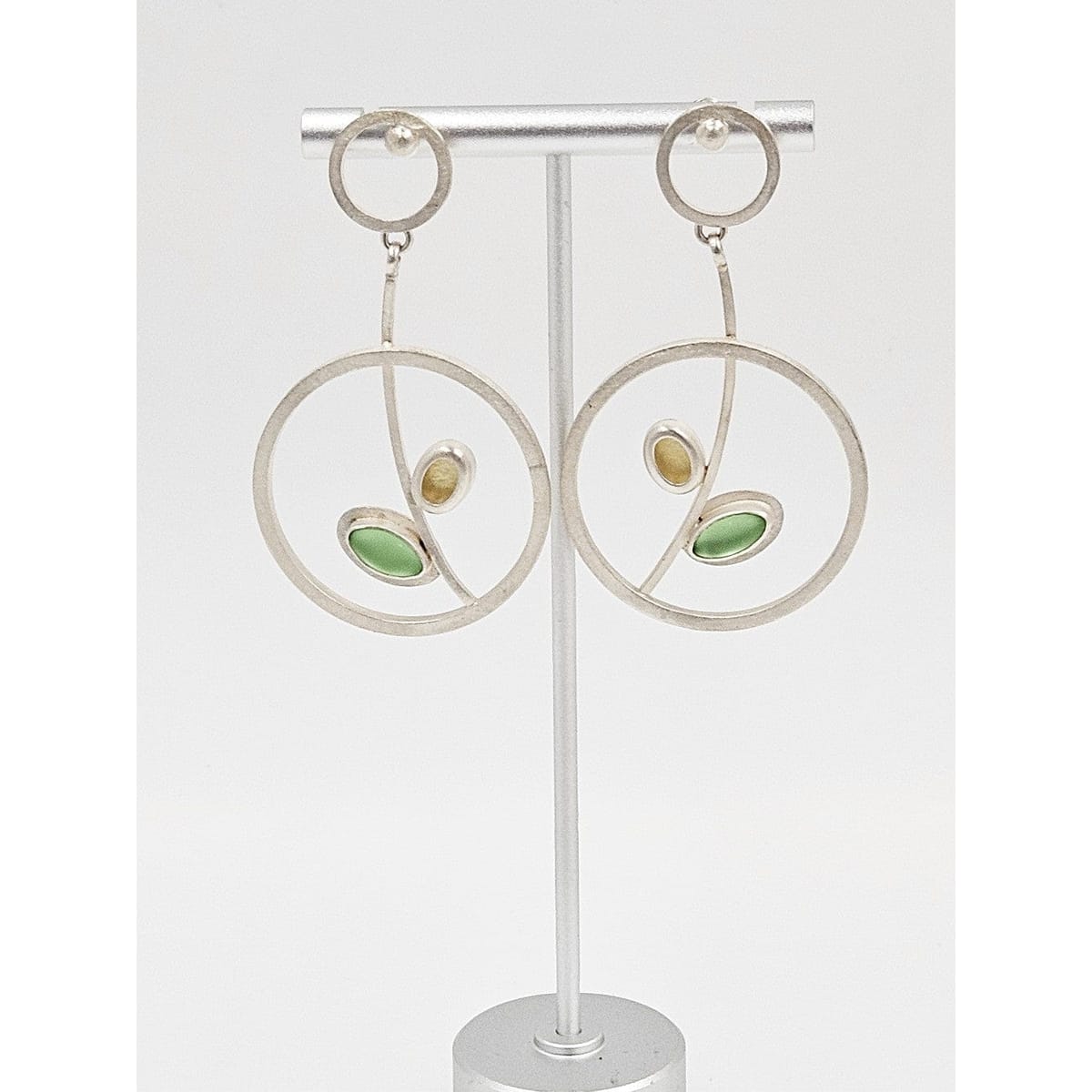 Amy Faust Jewelry Artisan Amy Faust Sterling Modernist XL Drop Dangle Earrings