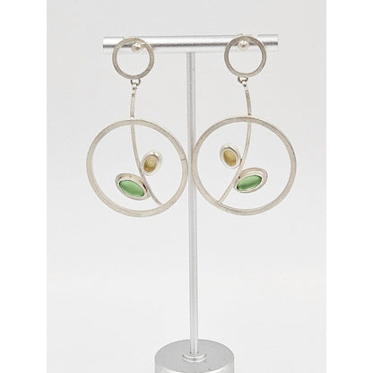 Amy Faust Jewelry Artisan Amy Faust Sterling Modernist XL Drop Dangle Earrings