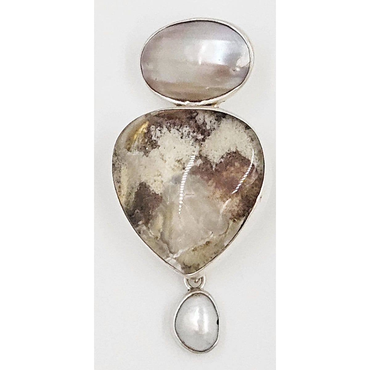 Amy Kahn Russell Jewelry Gorgeous Amy Kahn Russell Sterling Silver Lucite MOP Brooch Pendant