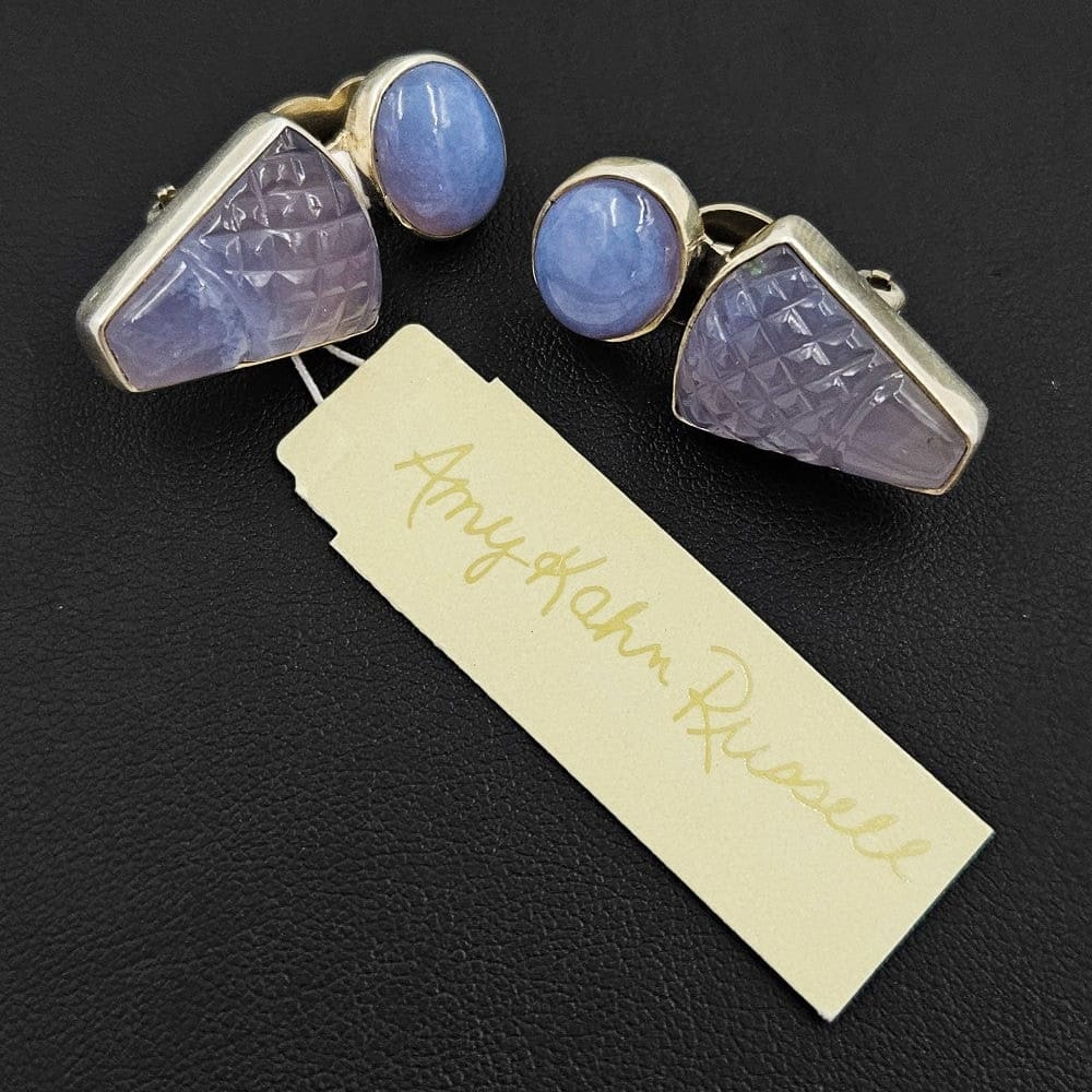 Amy Kahn Russell Jewelry NOS Designer Amy Kahn Russell Sterling Silver &amp; Crystals Earrings New w Tag