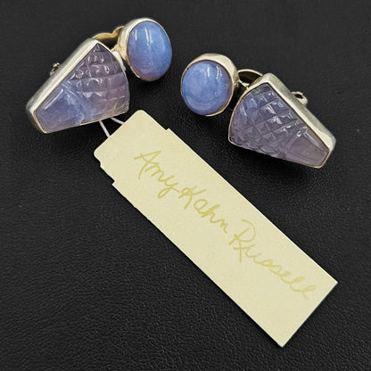 Amy Kahn Russell Jewelry NOS Designer Amy Kahn Russell Sterling Silver &amp; Crystals Earrings New w Tag