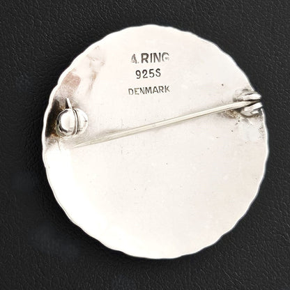 Anders Ring Denmark Jewelry Rare Anders Ring Denmark Art Deco Sterling Heart Stamped Brooch Circa 1930&