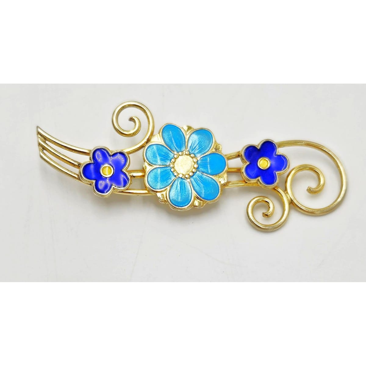 Andresen &amp; Scheinpflug Jewelry Rare Andresen Scheinpflug Norway Sterling Enamel Multi Flower Brooch C 1930s
