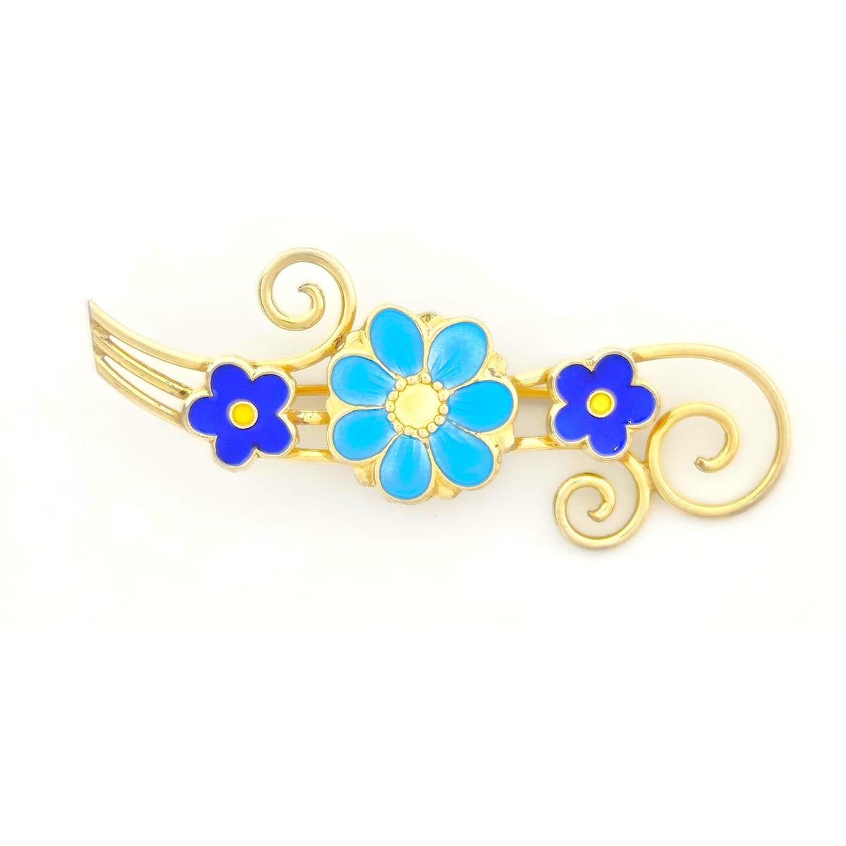 Andresen &amp; Scheinpflug Jewelry Rare Andresen Scheinpflug Norway Sterling Enamel Multi Flower Brooch C 1930s
