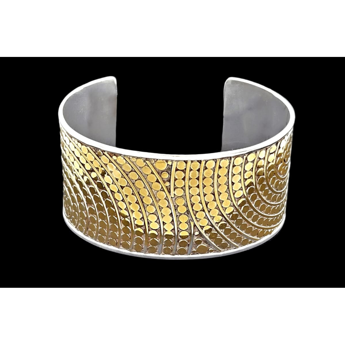 Anna Beck Jewelry Superb Anna Beck 2 Tone Sterling Modernist Retired Dots Mosaic Cuff Bracelet