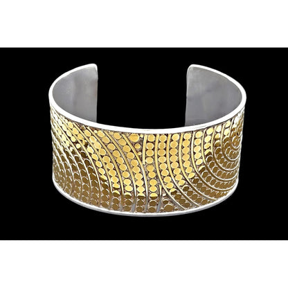 Anna Beck Jewelry Superb Anna Beck 2 Tone Sterling Modernist Retired Dots Mosaic Cuff Bracelet