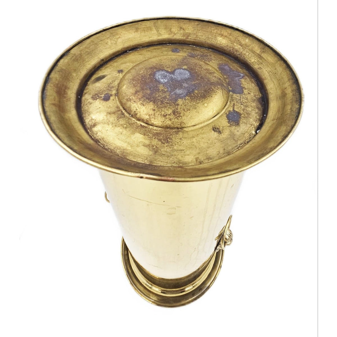 Antique Brass Umbrella Stand Home Decor Vintage Brass Lion Head Handles Tall Umbrella Stand or Planter Pot