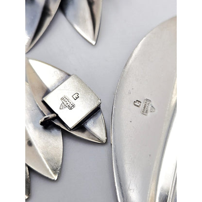 Anton Michelsen Jewelry Rare Eigil Jensen for Anton Michelsen Denmark Sterling Necklace Brooch Set 1950s