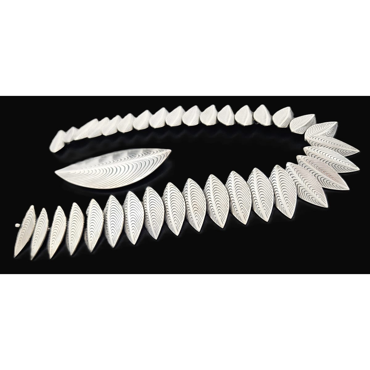 Anton Michelsen Jewelry Rare Eigil Jensen for Anton Michelsen Denmark Sterling Necklace Brooch Set 1950s