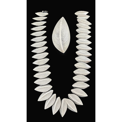 Anton Michelsen Jewelry Rare Eigil Jensen for Anton Michelsen Denmark Sterling Necklace Brooch Set 1950s