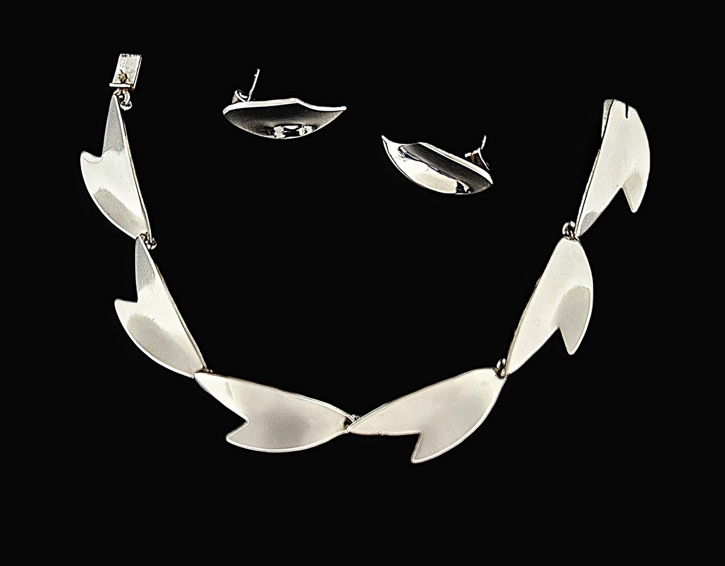 Arne Johansen Jewelry Arne Johansen + Brdr. Bj Denmark Modernist Sterling Bracelet Earrings Set 1960s