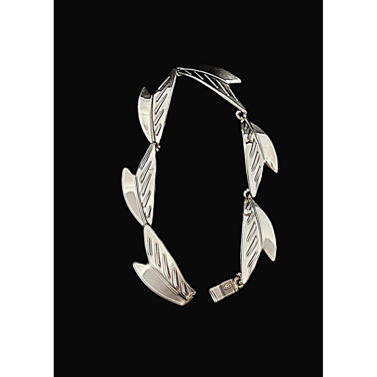 Arne Johansen Jewelry Arne Johansen Denmark Retro Modernist Sterling Silver Panel Link Bracelet 60s