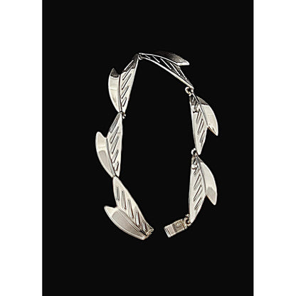 Arne Johansen Jewelry Arne Johansen Denmark Retro Modernist Sterling Silver Panel Link Bracelet 60s