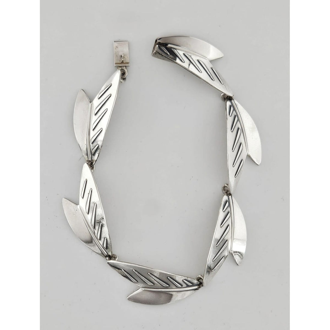 Arne Johansen Jewelry Arne Johansen Denmark Retro Modernist Sterling Silver Panel Link Bracelet 60s