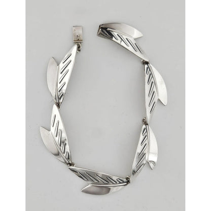Arne Johansen Jewelry Arne Johansen Denmark Retro Modernist Sterling Silver Panel Link Bracelet 60s