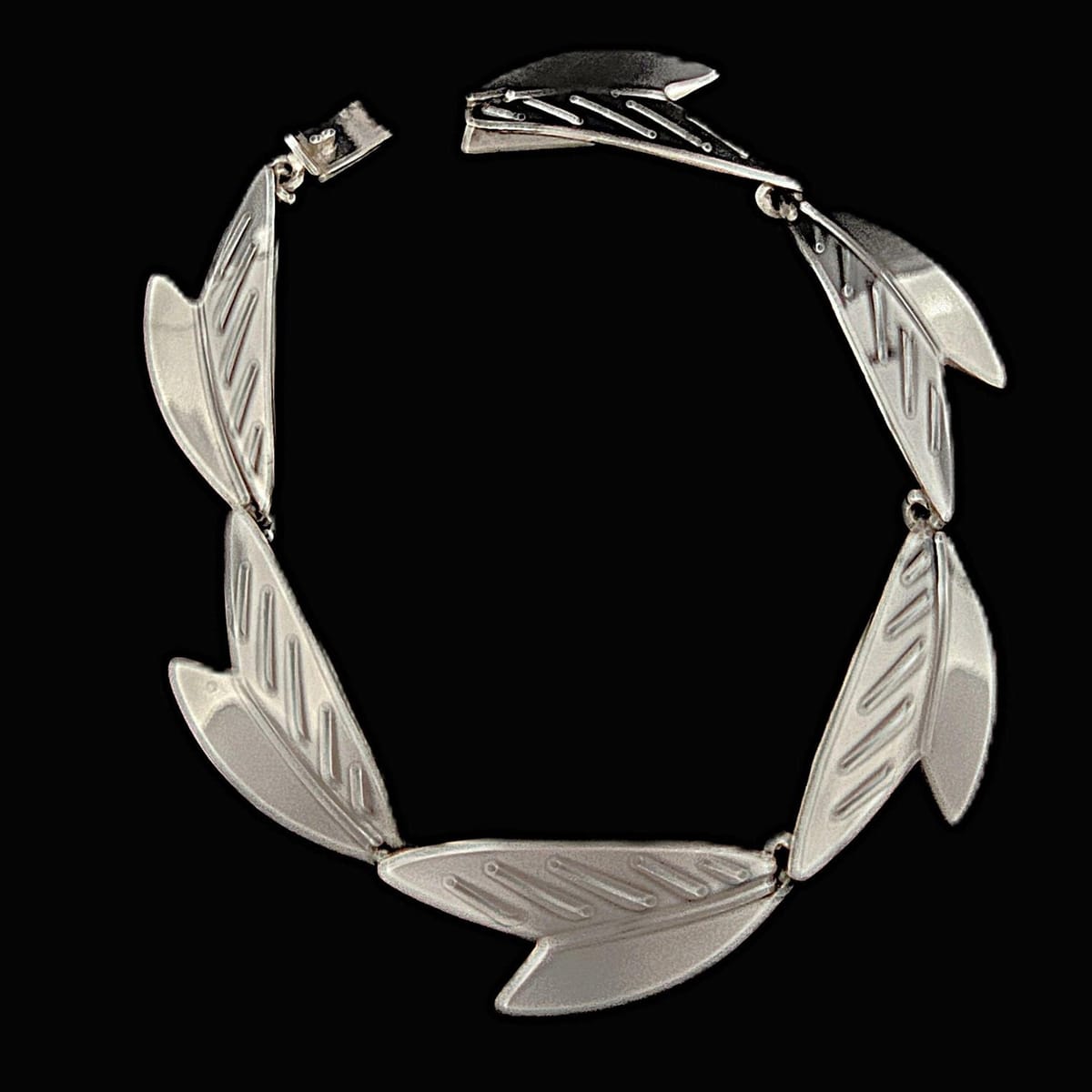 Arne Johansen Jewelry Arne Johansen Denmark Retro Modernist Sterling Silver Panel Link Bracelet 60s