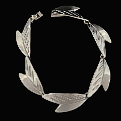 Arne Johansen Jewelry Arne Johansen Denmark Retro Modernist Sterling Silver Panel Link Bracelet 60s