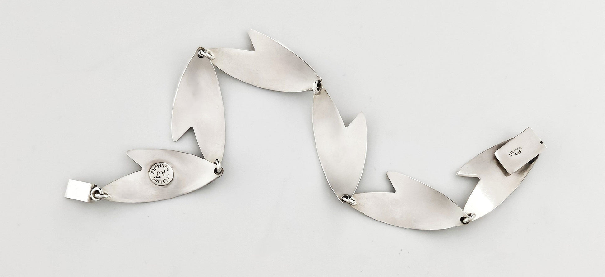 Arne Johansen Jewelry Arne Johansen Denmark Retro Modernist Sterling Silver Panel Link Bracelet 60s