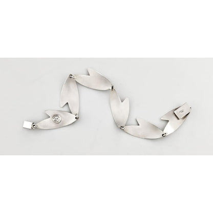 Arne Johansen Jewelry Arne Johansen Denmark Retro Modernist Sterling Silver Panel Link Bracelet 60s