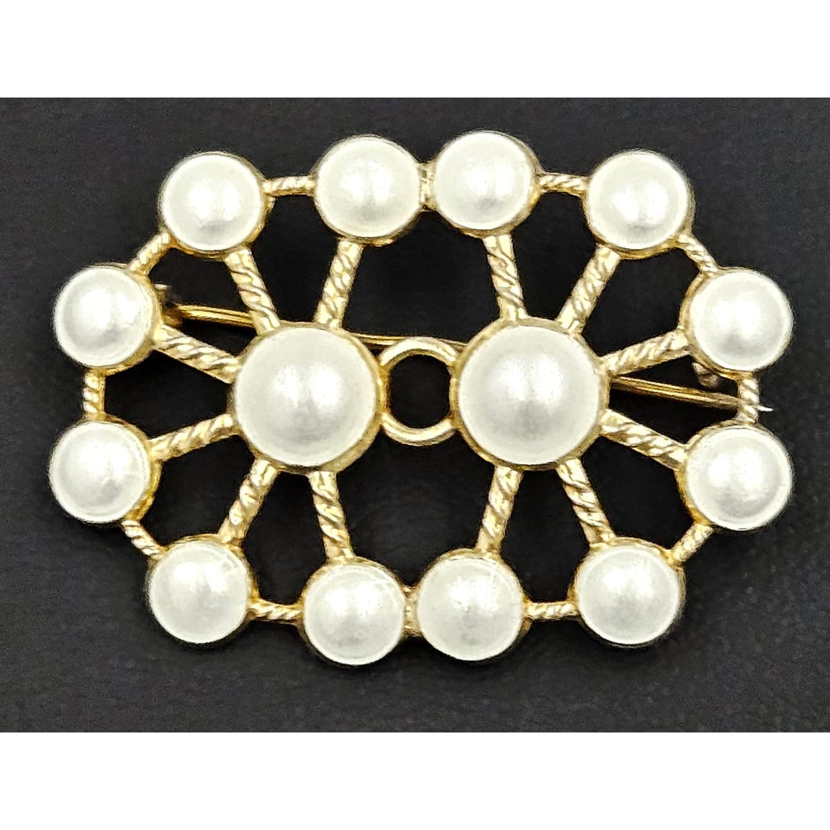Arne Nordlie Jewelry Arne Nordlie Norway Gilded Sterling + Enamel Art Deco Mod Brooch Pin 1950s