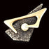 Artisan 925 14k Pearl Brooch Jewelry Artisan Sterling 14k Gold Pearl Abstract Mod Retro 3D Brooch Circa 1950s