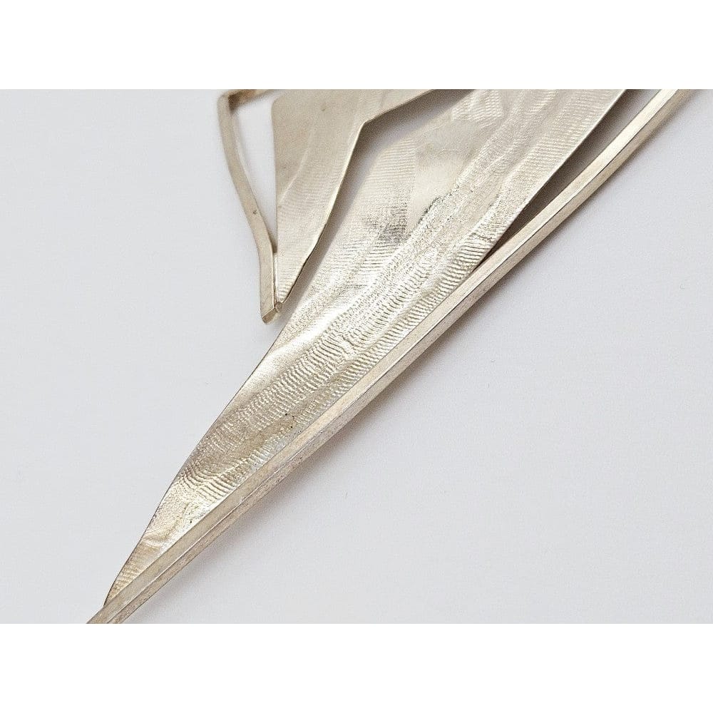 Artisan Abstract Sterling Brooch Jewelry Artisan Hand Forged Sterling Abstract Modernist HUGE 6" Statement Brooch