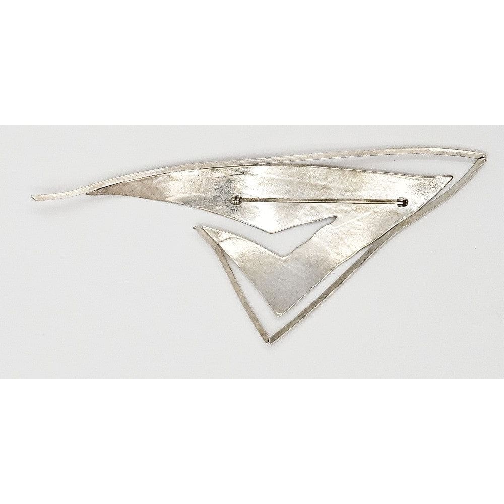 Artisan Abstract Sterling Brooch Jewelry Artisan Hand Forged Sterling Abstract Modernist HUGE 6" Statement Brooch