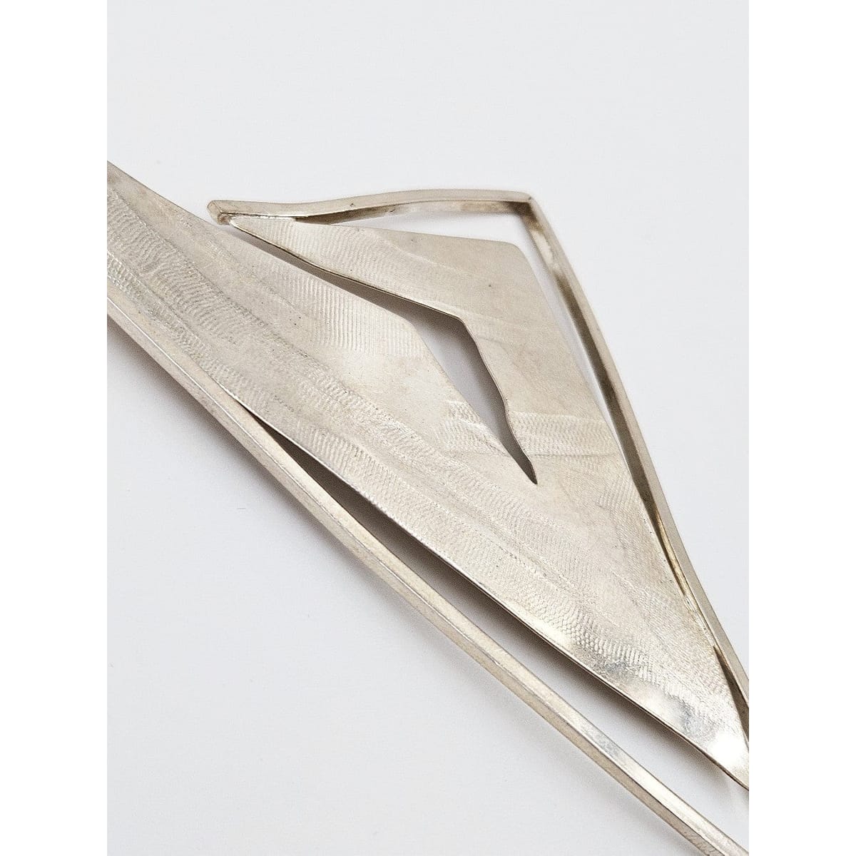 Artisan Abstract Sterling Brooch Jewelry Artisan Hand Forged Sterling Abstract Modernist HUGE 6" Statement Brooch
