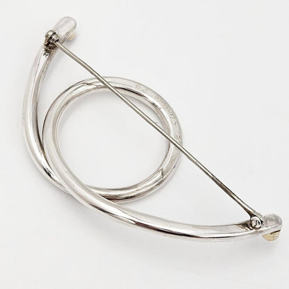 Artisan Brooch Jewelry Artisan Signed Sterling Gold Semi Precious Stones XL Modernist Brooch