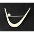 Artisan Brooch Jewelry Artisan Sterling Silver & Pearl Abstract Modernist Retro Boomerang Brooch