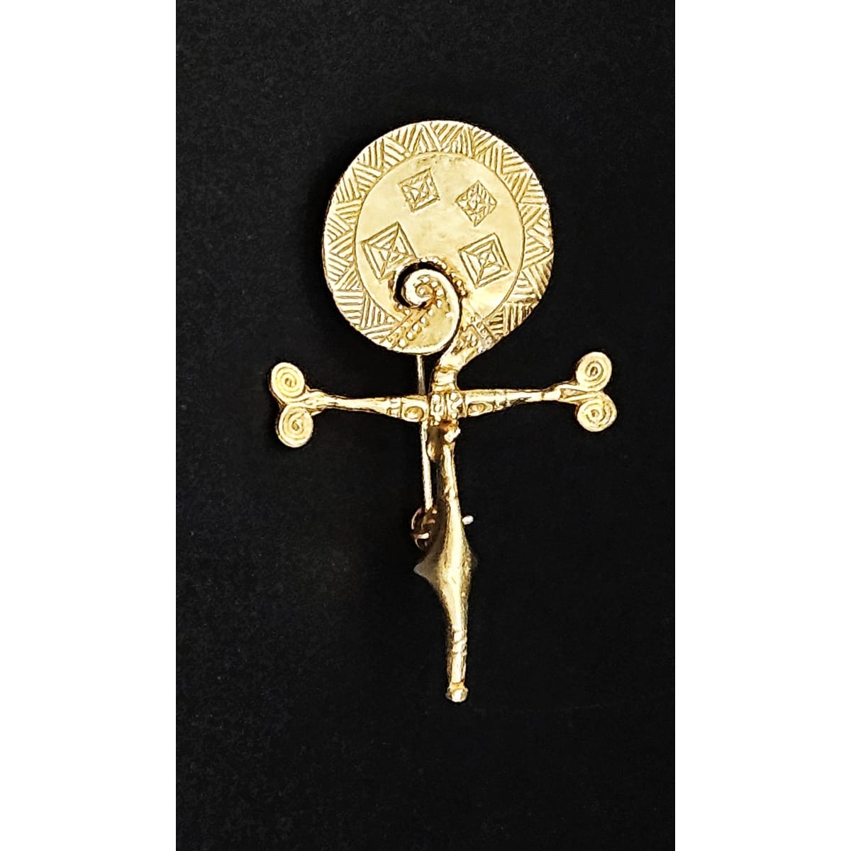 Artisan Brooch Jewelry Italian Artisan Gilt Sterling Large Abstract Modernist Brooch