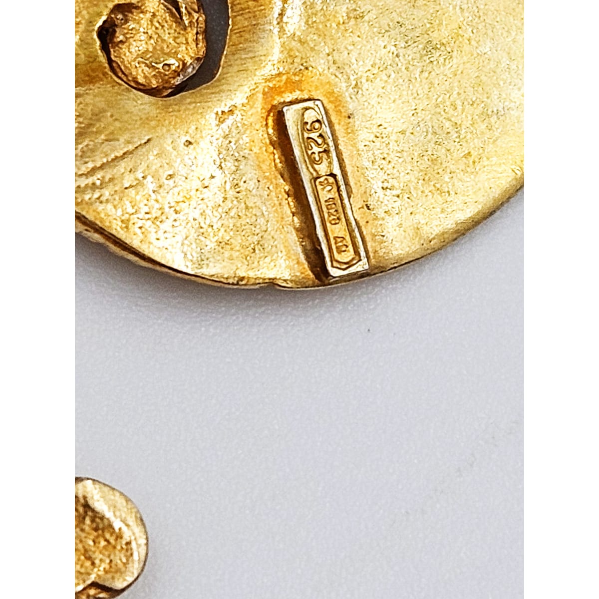 Artisan Brooch Jewelry Italian Artisan Gilt Sterling Large Abstract Modernist Brooch