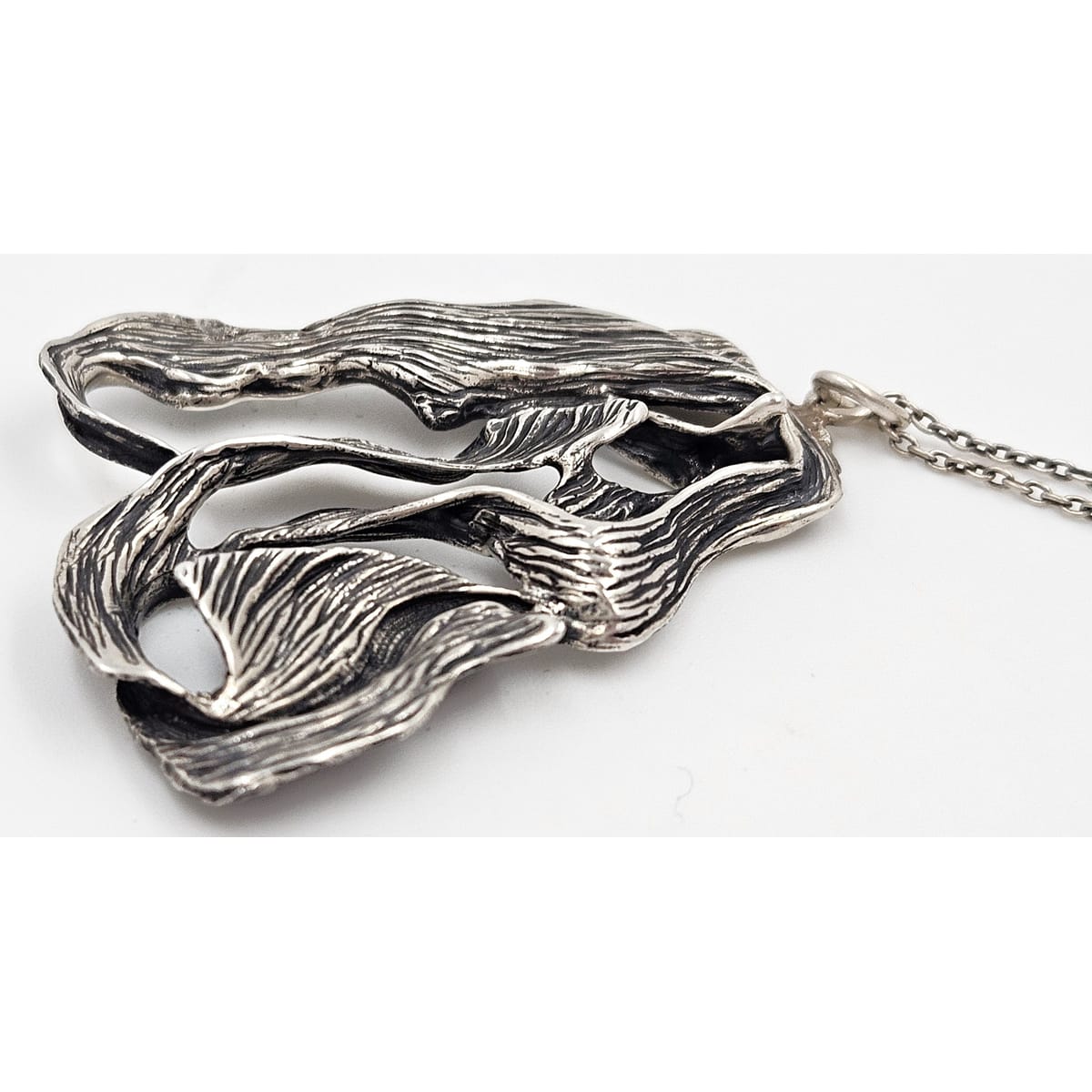 Vintage OOAK Designer Eneko Spain Sterling Abstract Modernist Pendant Necklace